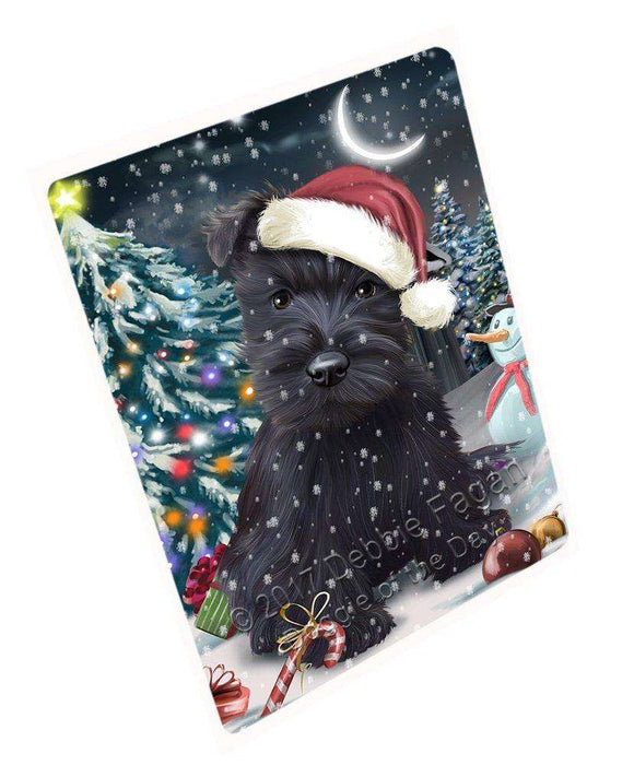 Have a Holly Jolly Christmas Scottish Terriers Dog in Holiday Background Tempered Cutting Board D163