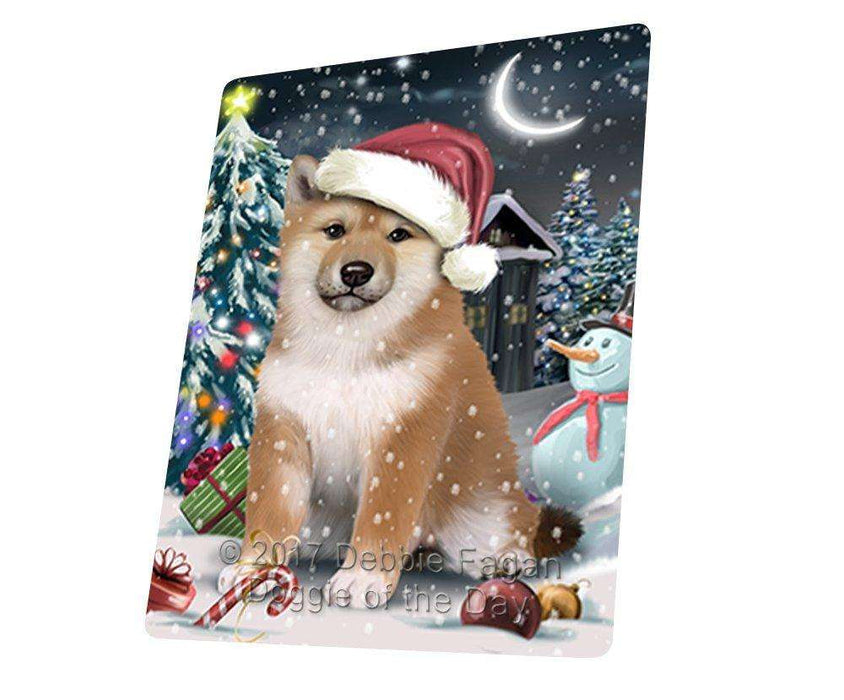 Have a Holly Jolly Christmas Shiba Inu Dog in Holiday Background Large Refrigerator / Dishwasher Magnet D207