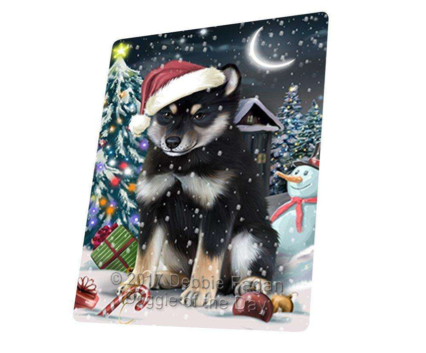 Have a Holly Jolly Christmas Shiba Inu Dog in Holiday Background Large Refrigerator / Dishwasher Magnet D208
