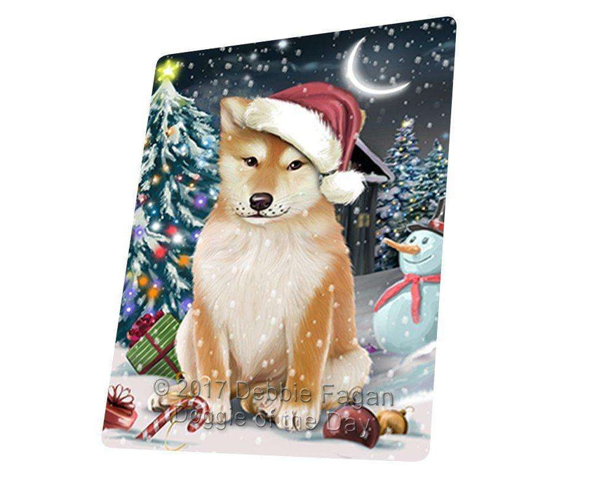 Have A Holly Jolly Christmas Shiba Inu Dog In Holiday Background Magnet Mini (3.5" x 2") D206