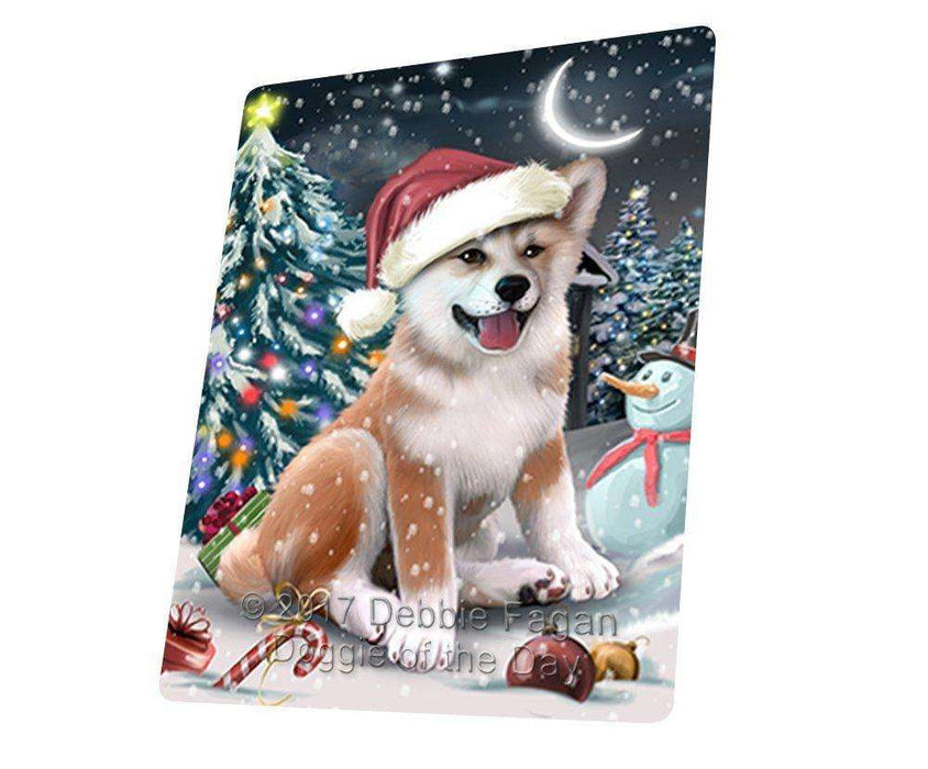 Have A Holly Jolly Christmas Shiba Inu Dog In Holiday Background Magnet Mini (3.5" x 2") D209