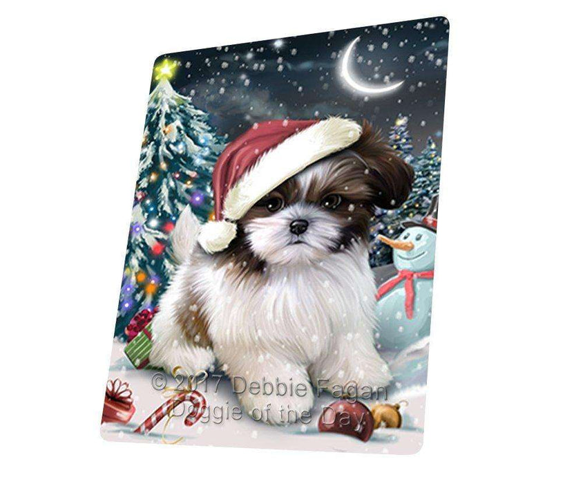 Have a Holly Jolly Christmas Shih Tzu Dog in Holiday Background Large Refrigerator / Dishwasher Magnet D211