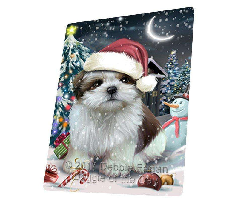 Have a Holly Jolly Christmas Shih Tzu Dog in Holiday Background Large Refrigerator / Dishwasher Magnet D212