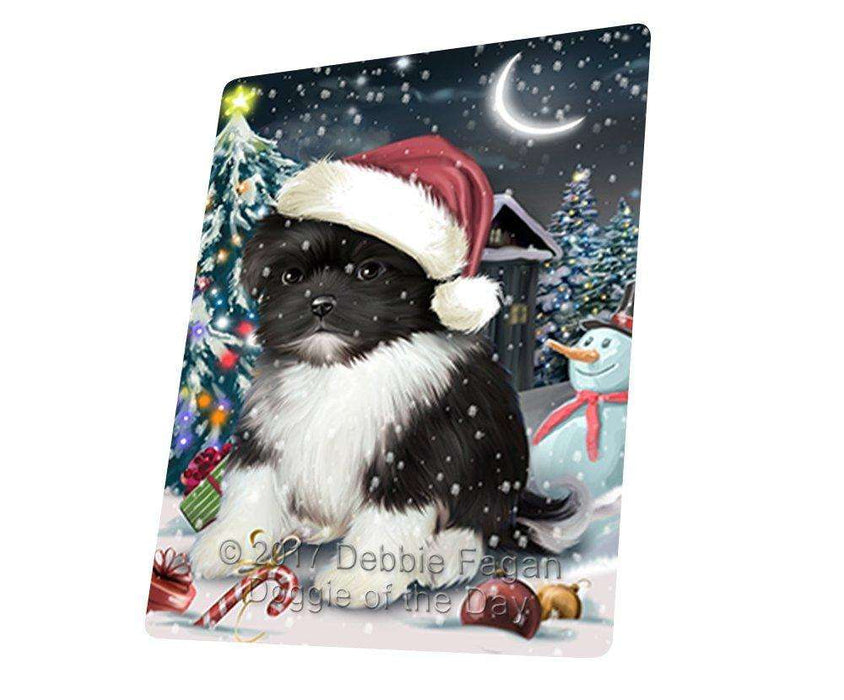 Have a Holly Jolly Christmas Shih Tzu Dog in Holiday Background Large Refrigerator / Dishwasher Magnet D213