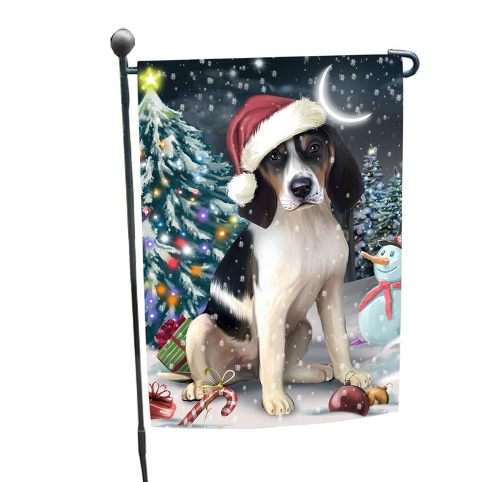 Have a Holly Jolly Christmas Treeing Walker Coonhound Dog in Holiday Background Garden Flag D166