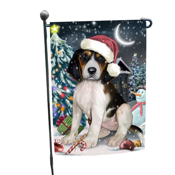Have a Holly Jolly Christmas Treeing Walker Coonhound Dog in Holiday Background Garden Flag D168