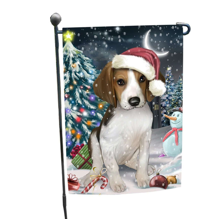 Have a Holly Jolly Christmas Treeing Walker Coonhound Dog in Holiday Background Garden Flag D169
