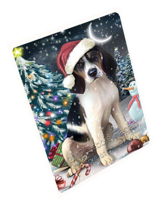 Have a Holly Jolly Christmas Treeing Walker Coonhound Dog in Holiday Background Large Refrigerator / Dishwasher Magnet D166