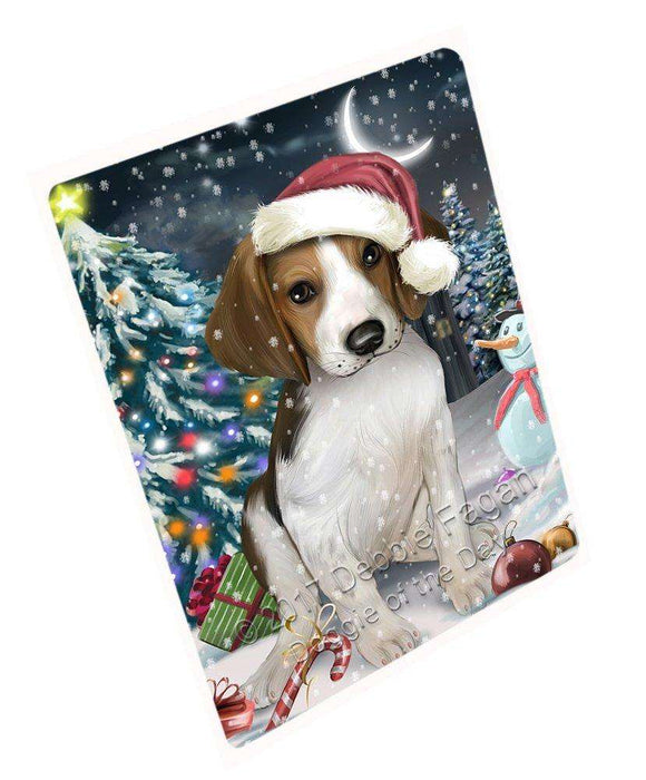 Have a Holly Jolly Christmas Treeing Walker Coonhound Dog in Holiday Background Large Refrigerator / Dishwasher Magnet D169