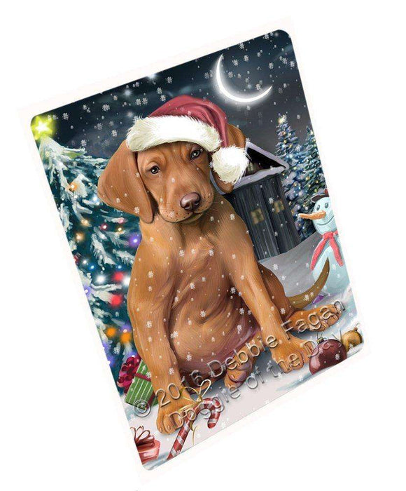 Have a Holly Jolly Christmas Vizsla Dog in Holiday Background Large Refrigerator / Dishwasher Magnet D038