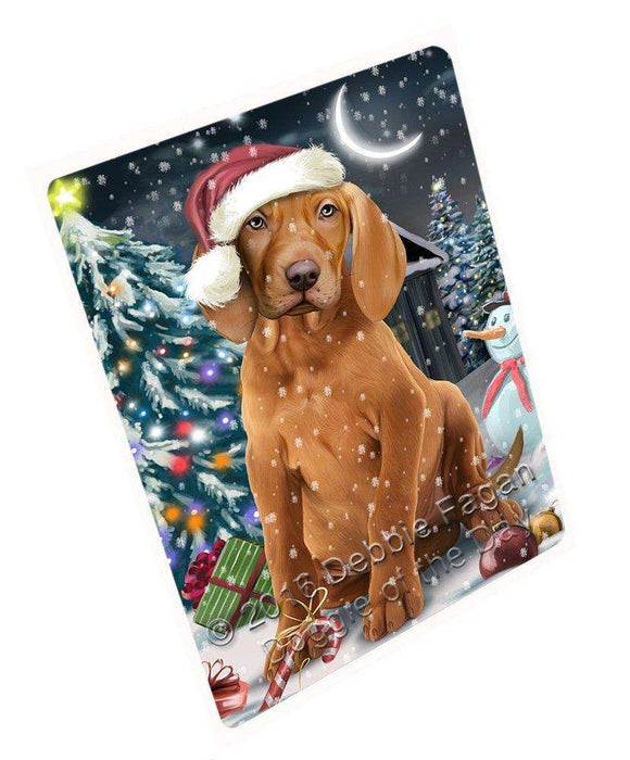 Have a Holly Jolly Christmas Vizsla Dog in Holiday Background Large Refrigerator / Dishwasher Magnet D039