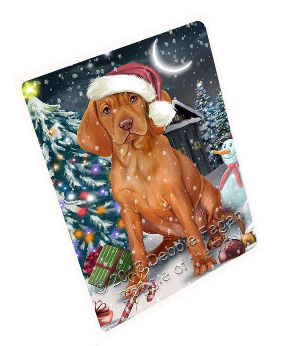 Have a Holly Jolly Christmas Vizsla Dog in Holiday Background Large Refrigerator / Dishwasher Magnet D040