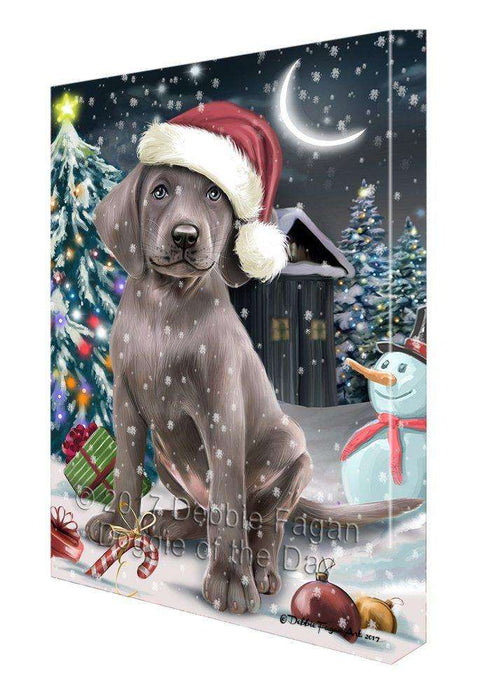 Have a Holly Jolly Christmas Weimaraner Dog in Holiday Background Canvas Wall Art D170