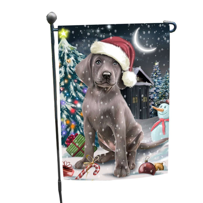 Have a Holly Jolly Christmas Weimaraner Dog in Holiday Background Garden Flag D170