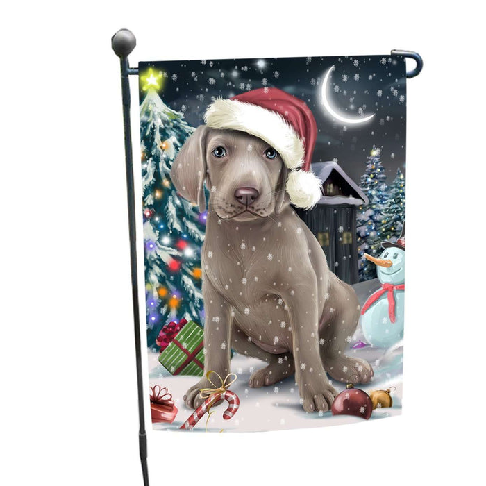 Have a Holly Jolly Christmas Weimaraner Dog in Holiday Background Garden Flag D171