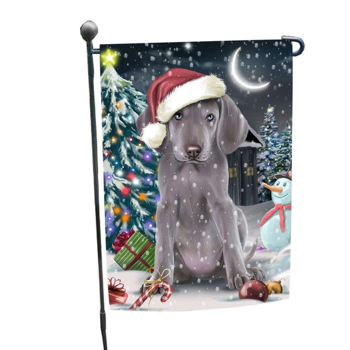 Have a Holly Jolly Christmas Weimaraner Dog in Holiday Background Garden Flag D172