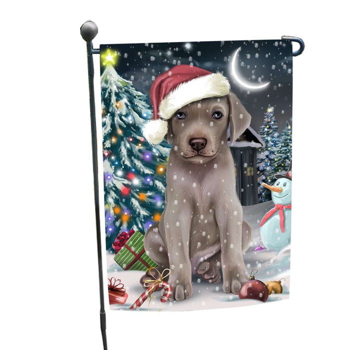 Have a Holly Jolly Christmas Weimaraner Dog in Holiday Background Garden Flag D173