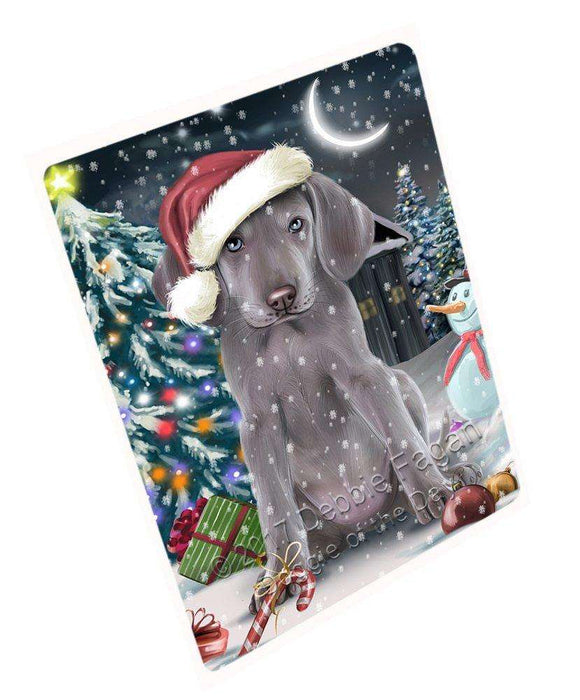 Have a Holly Jolly Christmas Weimaraner Dog in Holiday Background Large Refrigerator / Dishwasher Magnet D172