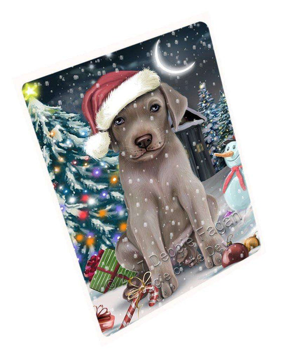Have a Holly Jolly Christmas Weimaraner Dog in Holiday Background Large Refrigerator / Dishwasher Magnet D173