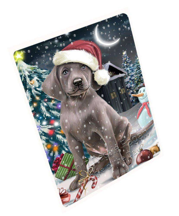 Have a Holly Jolly Christmas Weimaraner Dog in Holiday Background Tempered Cutting Board D170