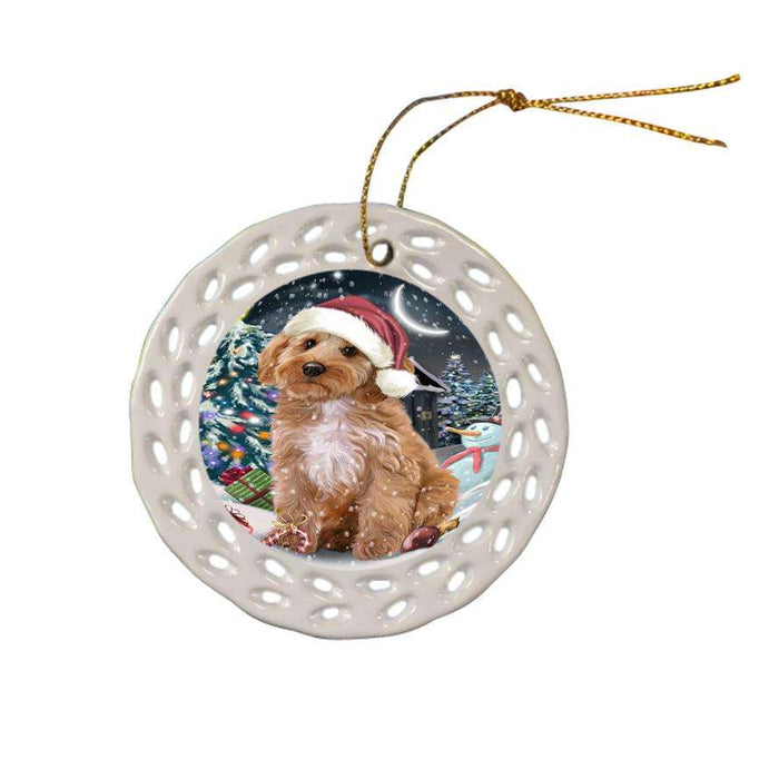 Have a Holly Jolly Cockapoo Dog Christmas  Ceramic Doily Ornament DPOR51645