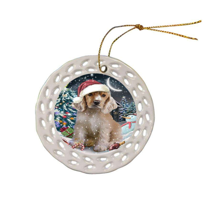 Have a Holly Jolly Cocker spaniel Dog Christmas  Ceramic Doily Ornament DPOR51648