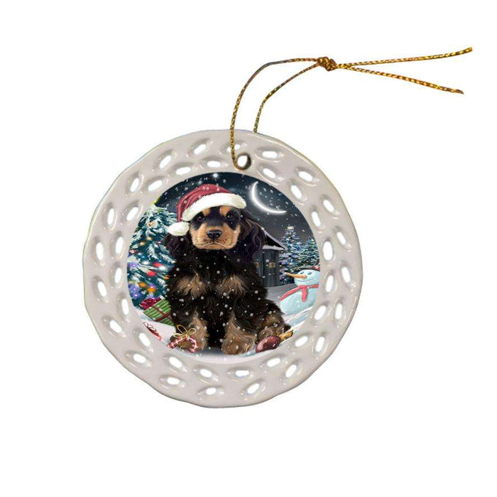 Have a Holly Jolly Cocker spaniel Dog Christmas  Ceramic Doily Ornament DPOR51649