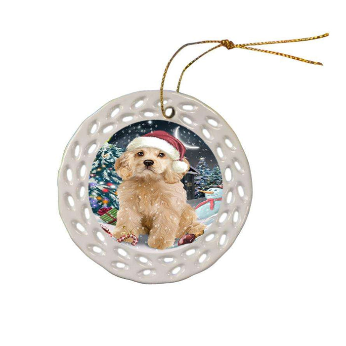 Have a Holly Jolly Cocker spaniel Dog Christmas  Ceramic Doily Ornament DPOR51650