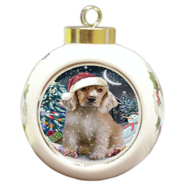 Have a Holly Jolly Cocker spaniel Dog Christmas  Round Ball Christmas Ornament RBPOR51648