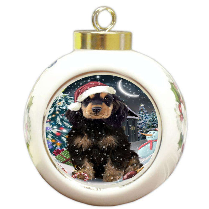 Have a Holly Jolly Cocker spaniel Dog Christmas  Round Ball Christmas Ornament RBPOR51649