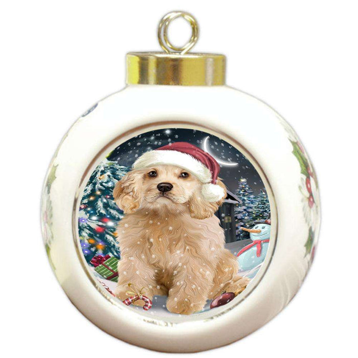 Have a Holly Jolly Cocker spaniel Dog Christmas  Round Ball Christmas Ornament RBPOR51650