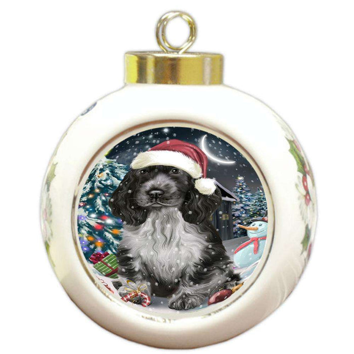 Have a Holly Jolly Cocker spaniel Dog Christmas  Round Ball Christmas Ornament RBPOR51651