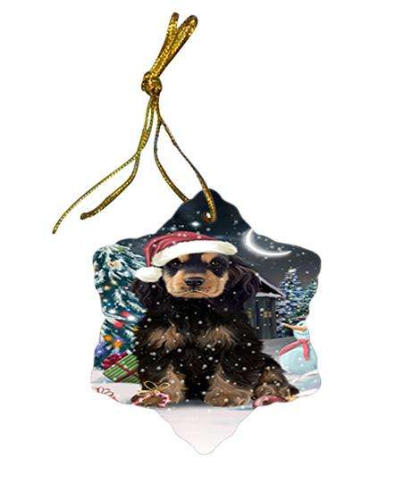 Have a Holly Jolly Cocker spaniel Dog Christmas  Star Porcelain Ornament SPOR51640