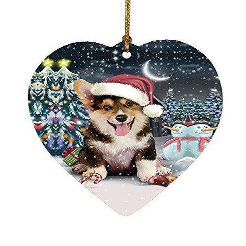 Have a Holly Jolly Corgi Dog Christmas Heart Ornament POR1877