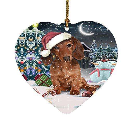 Have a Holly Jolly Dachshund Dog Christmas Heart Ornament POR1808
