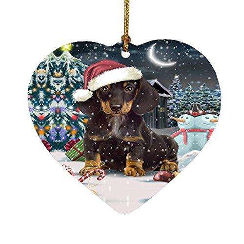 Have a Holly Jolly Dachshund Dog Christmas Heart Ornament POR1809