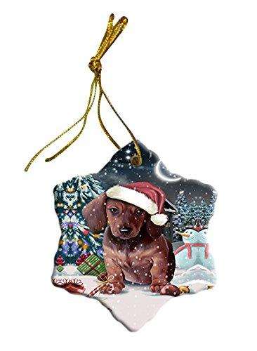 Have a Holly Jolly Dachshund Dog Christmas Star Ornament POR2403
