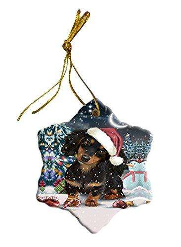 Have a Holly Jolly Dachshund Dog Christmas Star Ornament POR2404