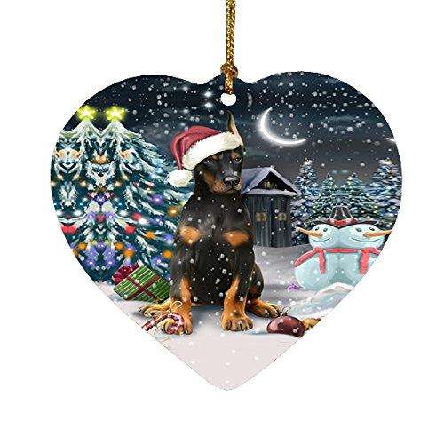 Have a Holly Jolly Doberman Pinscher Dog Christmas Heart Ornament POR1881