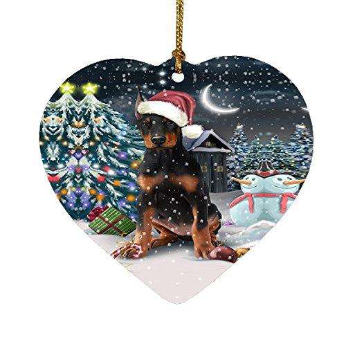 Have a Holly Jolly Doberman Pinscher Dog Christmas Heart Ornament POR1883