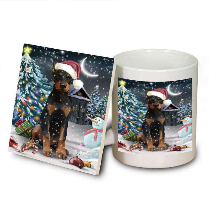 Have a Holly Jolly Doberman Pinscher Dog Christmas Mug and Coaster Set MUC0173