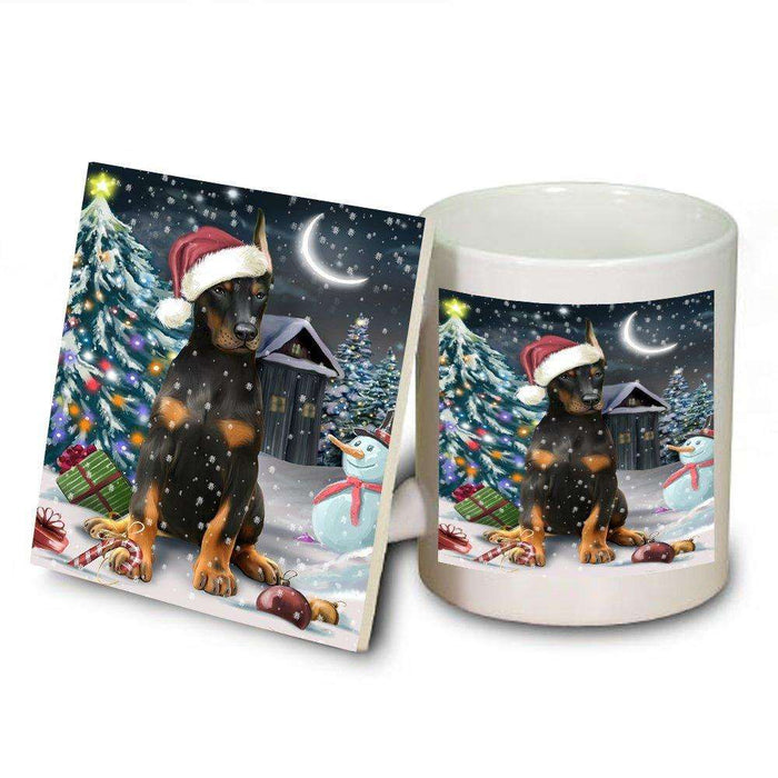 Have a Holly Jolly Doberman Pinscher Dog Christmas Mug and Coaster Set MUC0174