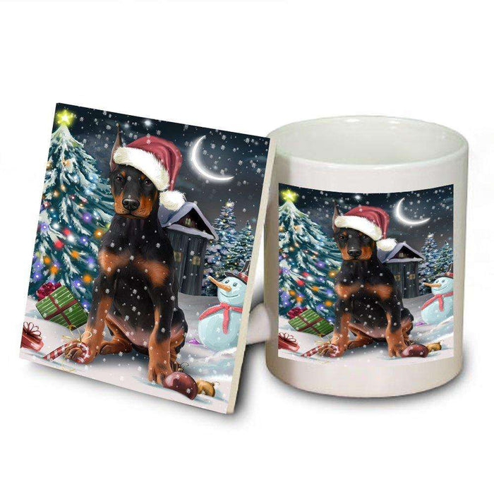 Have a Holly Jolly Doberman Pinscher Dog Christmas Mug and Coaster Set MUC0176