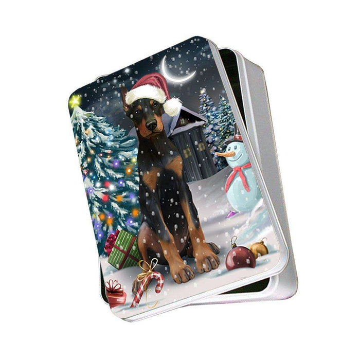 Have a Holly Jolly Doberman Pinscher Dog Christmas Photo Storage Tin PTIN0173