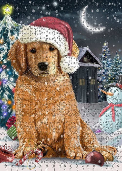 Have a Holly Jolly Golden Retriever Dog Christmas Puzzle with Photo Tin PUZL1935