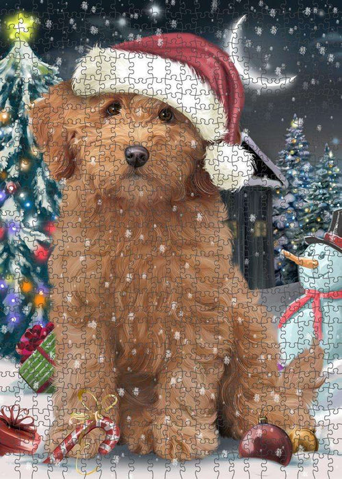 Have a Holly Jolly Goldendoodle Dog Christmas Puzzle with Photo Tin PUZL59046