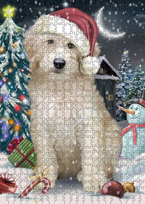 Have a Holly Jolly Goldendoodle Dog Christmas Puzzle with Photo Tin PUZL59052