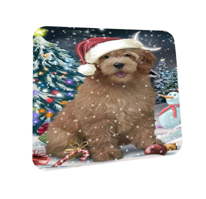 Have a Holly Jolly Goldendoodle Dog Christmas  Coasters Set of 4 CST51613