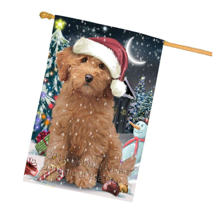 Have a Holly Jolly Goldendoodle Dog Christmas  House Flag FLG51786