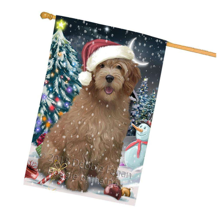 Have a Holly Jolly Goldendoodle Dog Christmas  House Flag FLG51787
